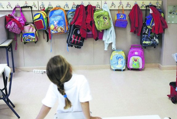 Los percheros de los colegios vascos volverán a llenarse de mochilas a partir del 8 de septiembre.