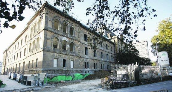 Una vista del espacio sudeste del edificio deTabakalera, donde se ubicarán la residencia de artistas y el nuevo establecimiento hotelero.