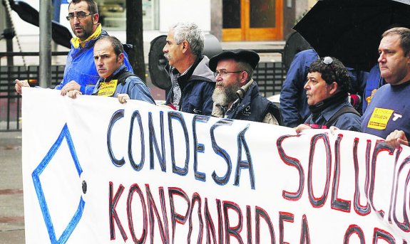Manifestación de los trabajadores de Condesa en Vitoria a mediados de mes. 