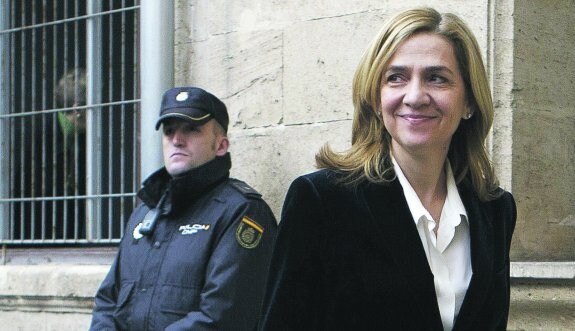 La infanta Cristina acudió el pasado 6 de febrero a los juzgados de Palma para declarar ante el juez Castro.