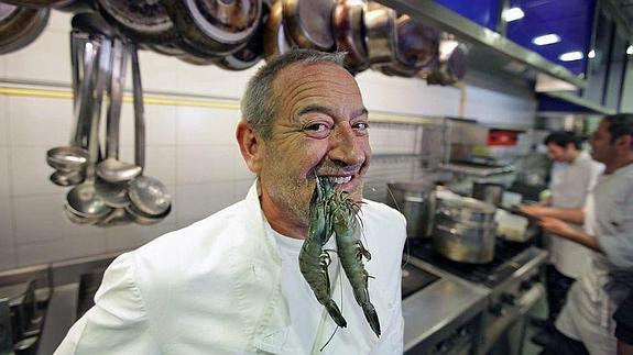 Arguiñano en su restaurante de Zarautz. 