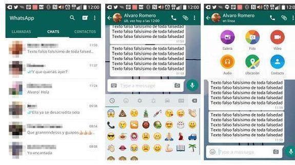 Nueva interfaz de WhatsApp. 