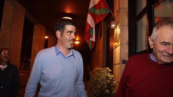 Eneko Goia anoche en la sede del PNV en la noche de las elecciones. 