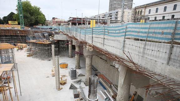 Obras de la estación de autobuses de San Sebastián. 