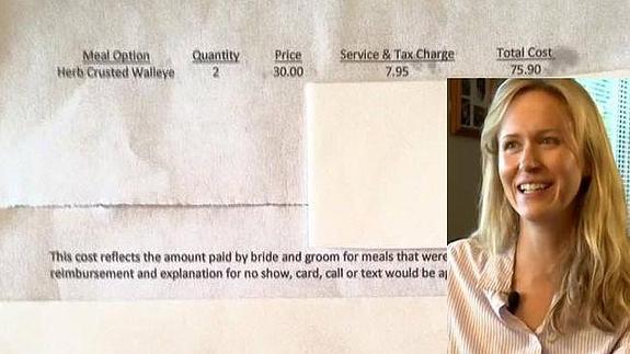 No asisten a una boda a última hora y los novios les pasan la factura del cubierto
