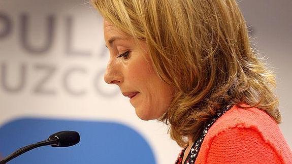 Arantza Quiroga, durante la rueda de prensa. 