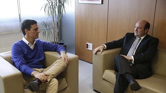 Sánchez y Ortuzar se reunieron el pasado 25 de mayo en la sede del PSOE en Madrid.