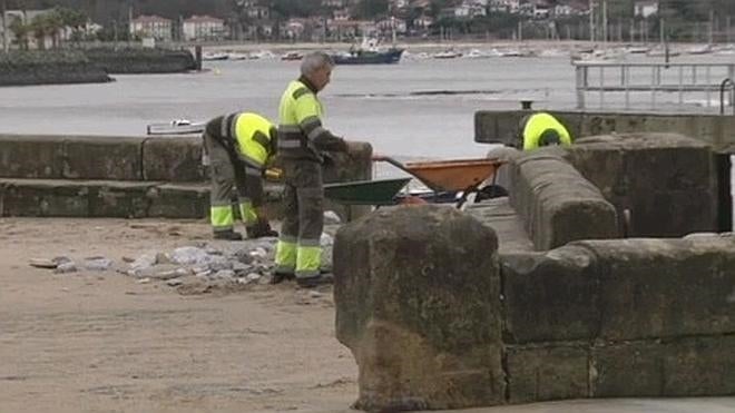 Daños en el Paseo Butrón de Hondarribia