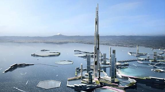 Recreación de la torre Sky Mille, el 'faro' de una nueva megaciudad. / ARCHITECTURADIGEST.COM