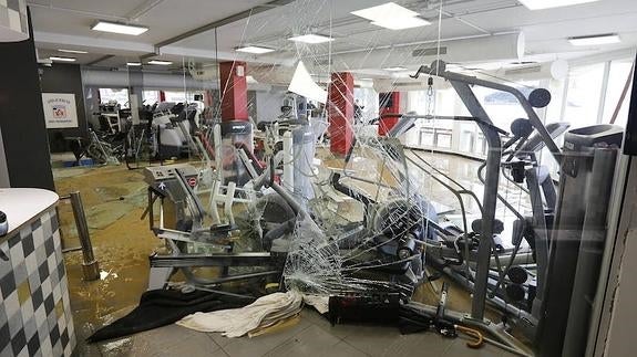 Daños en el gimnasio del Atlético San Sebastián por el temporal