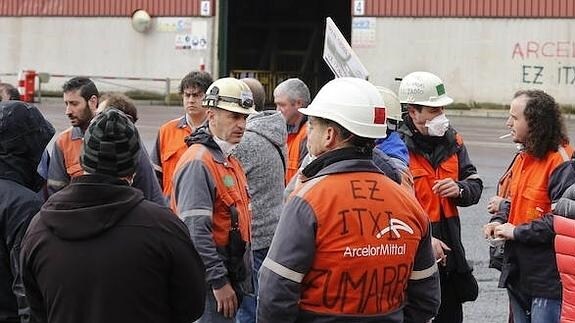 Protesta de los trabajadores de Arcelor. 