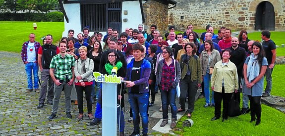 Los ediles goierritarras en su comparecencia en Igartza. 