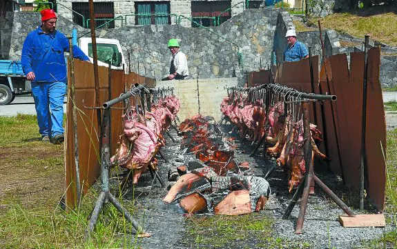 Preparación del zikiro durante la mañana. 