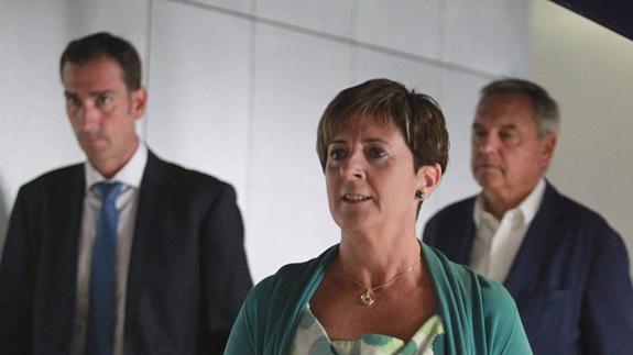 Arantza Tapia antes de la rueda de prensa. 