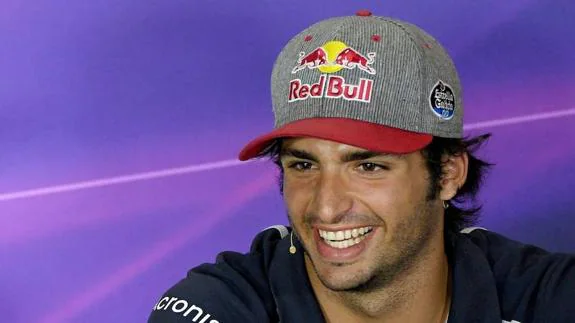 Carlos Sainz en rueda de prensa. 