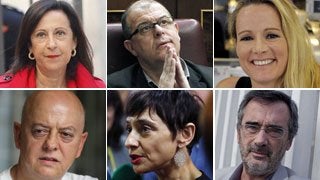 De arriba a abajo y de izquierda a derecha: Margarita Robles, José Zaragoza, Zaida Cantera, Odón Elorza, Rocío de Frutos y Manuel Cruz.