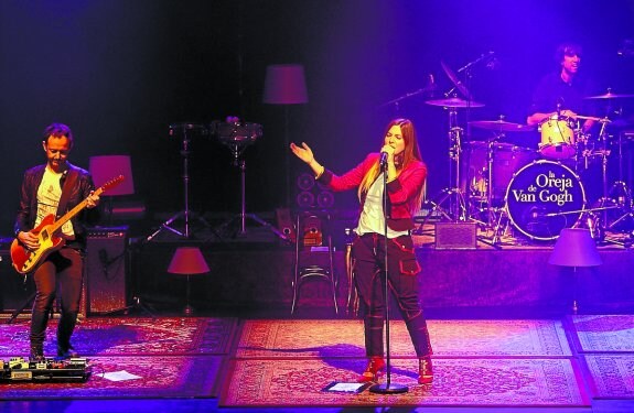 Leire, durante la actuación del grupo el pasado 27 de diciembre en el Kursaal. 