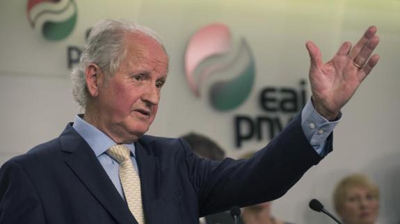 Juan María Atutxa este martes en Sabin Etxea. 