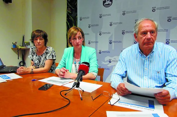 Empleo. Marga Garmendia, María Ubarretxena y J.K. Garitano. 