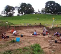 Una vista de las excavaciones en Santiagomendi. [ARANZADI]