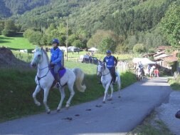 La carrera de resistencia comenzó a las diez de la mañana para recorrer un circuito de 28 kilómetros en dos fases. Los jinetes volvieron impresionados por el paseo, por el paisaje y la buena organización de Artubi Kultur Elkartea. /A.C.  Antes de comenzar la carrera, los jinetes montados a caballo se dirigieron a una de las campas para calentar y escuchar las normas e instrucciones de los organizadores. Los caballos tuvieron que superar una revisión veterinaria./A.C.