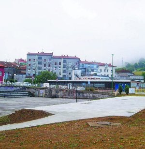 Pista. Espacio acondicionado para recibir la pista de skate.