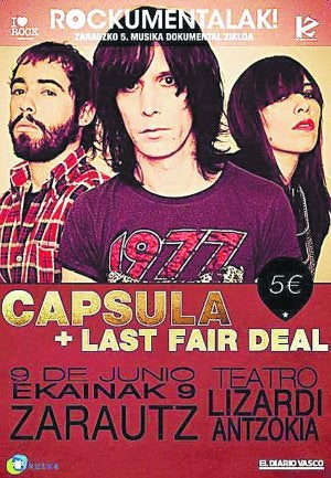 Cartel anunciador del concierto del grupo musical Cápsula.