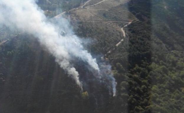 Incendio en el monte Pajariel, en Ponferrada.