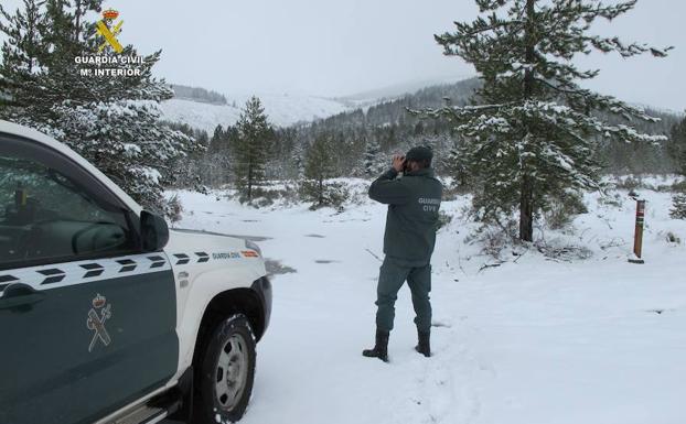 La Guardia Civil, durante las labores de búsqueda de la peregrina.