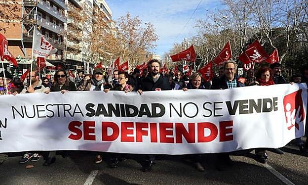 Manifestación en defensa de la Sanidad Pública en Valladolid.