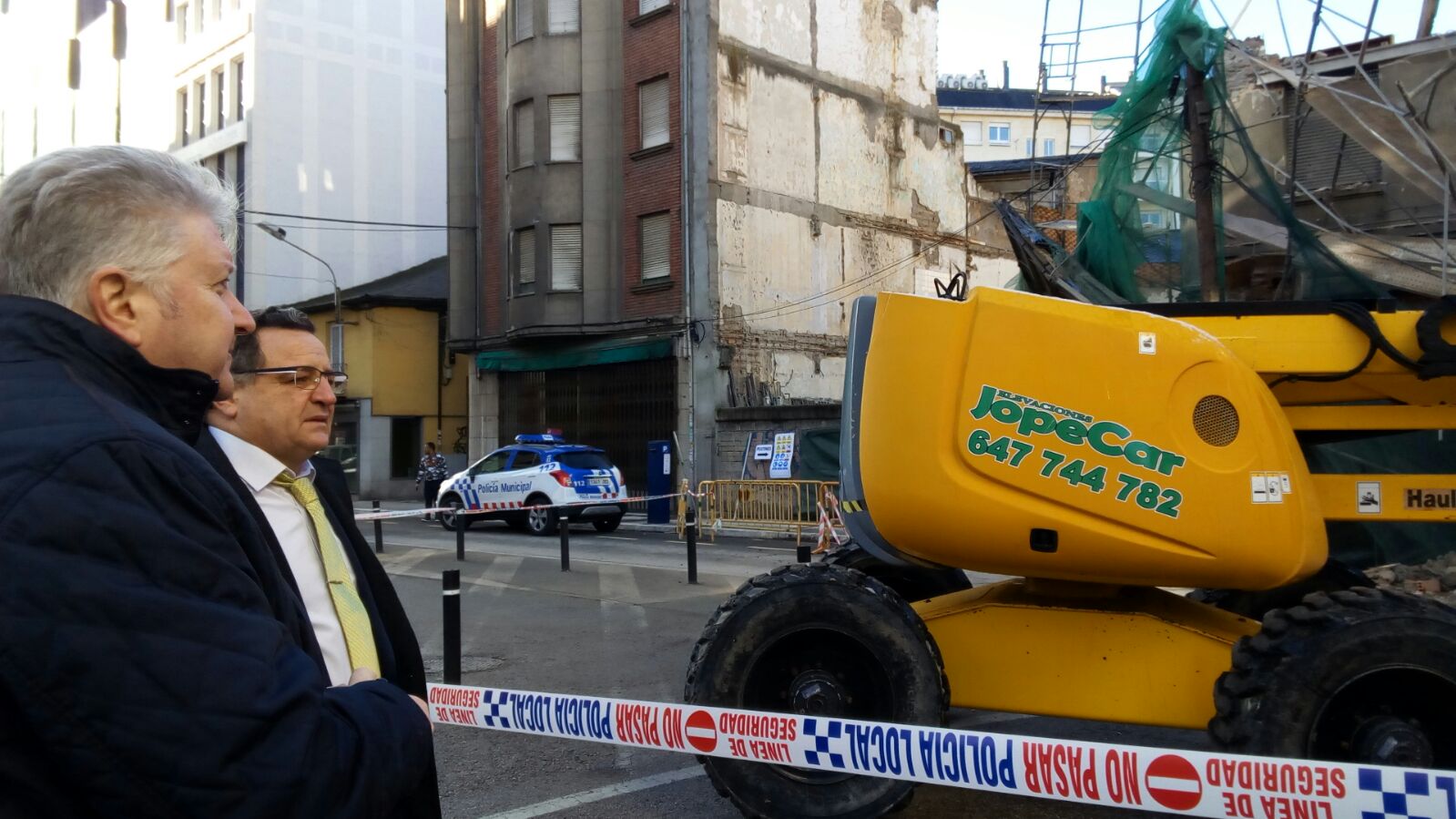 Desplome de un andamio en Ponferrada