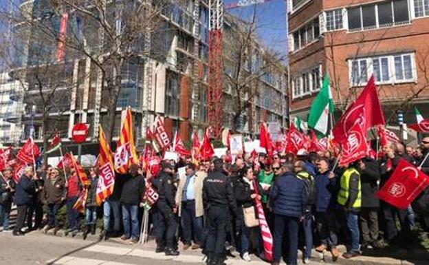 Imagen de la concentración de este miércoles en Madrid.