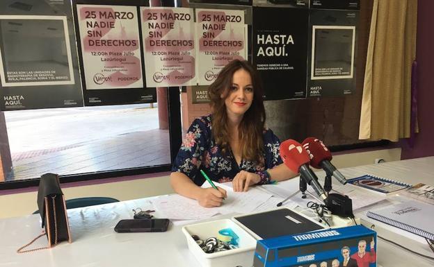 Lorena González, candidata de Podemos a la Alcaldía de Ponferrada. 