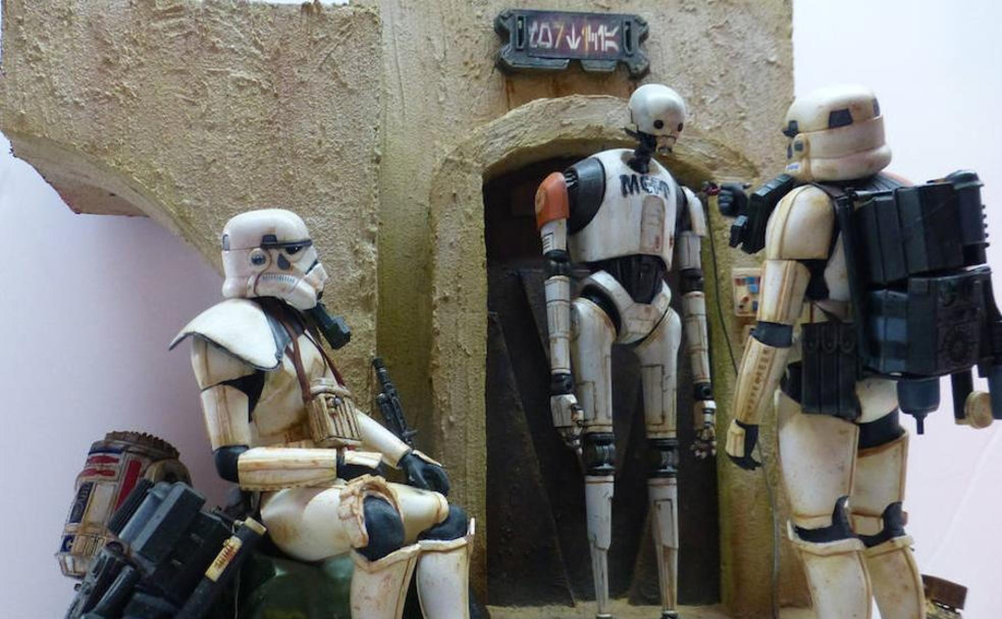 Una escena de Star Wars realizada por Oscar Tahoces.
