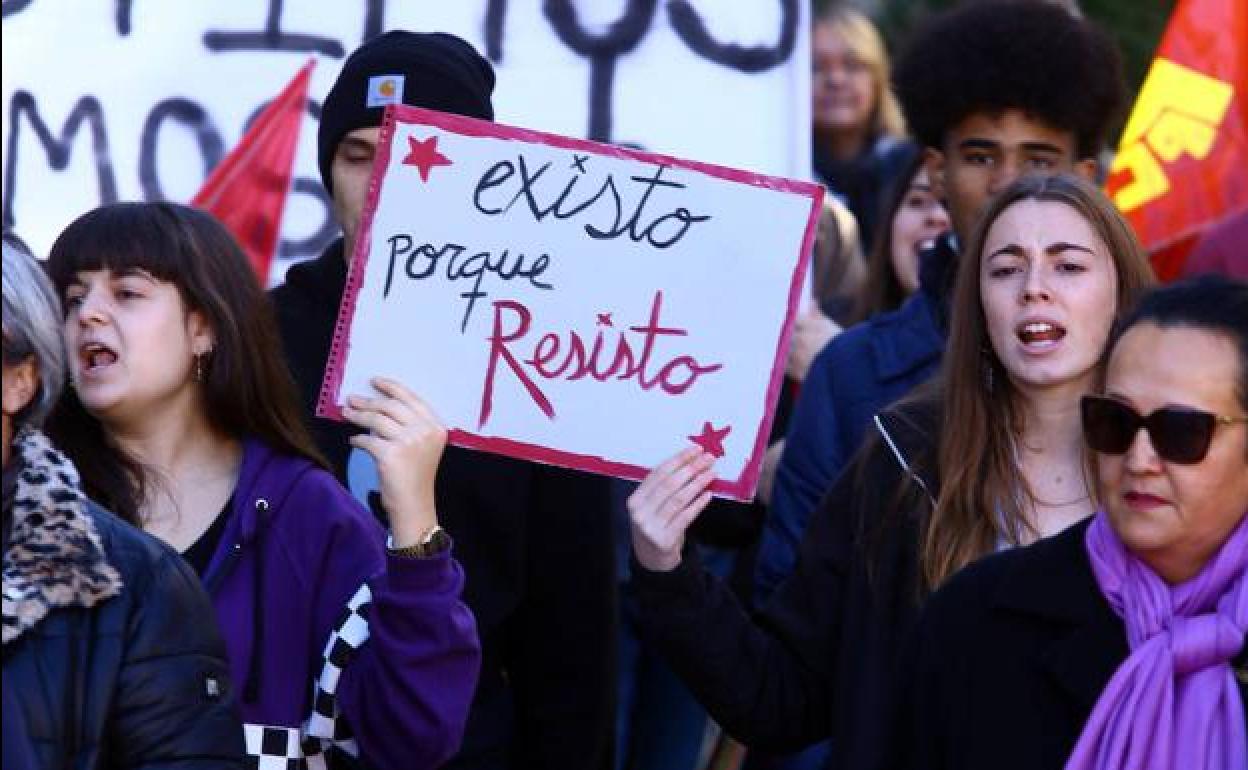 Manifestación en Ponferrada contra la violencia de género.