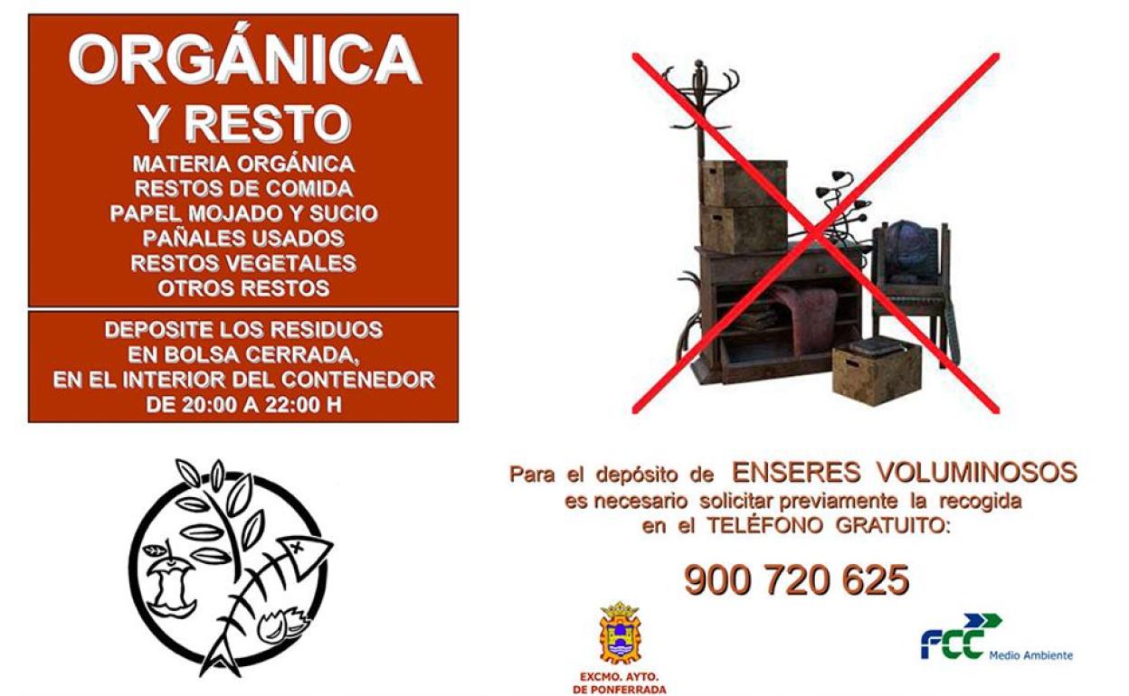 Imagen de los vinilos que se colocarán en los contenedores de Ponferrada.