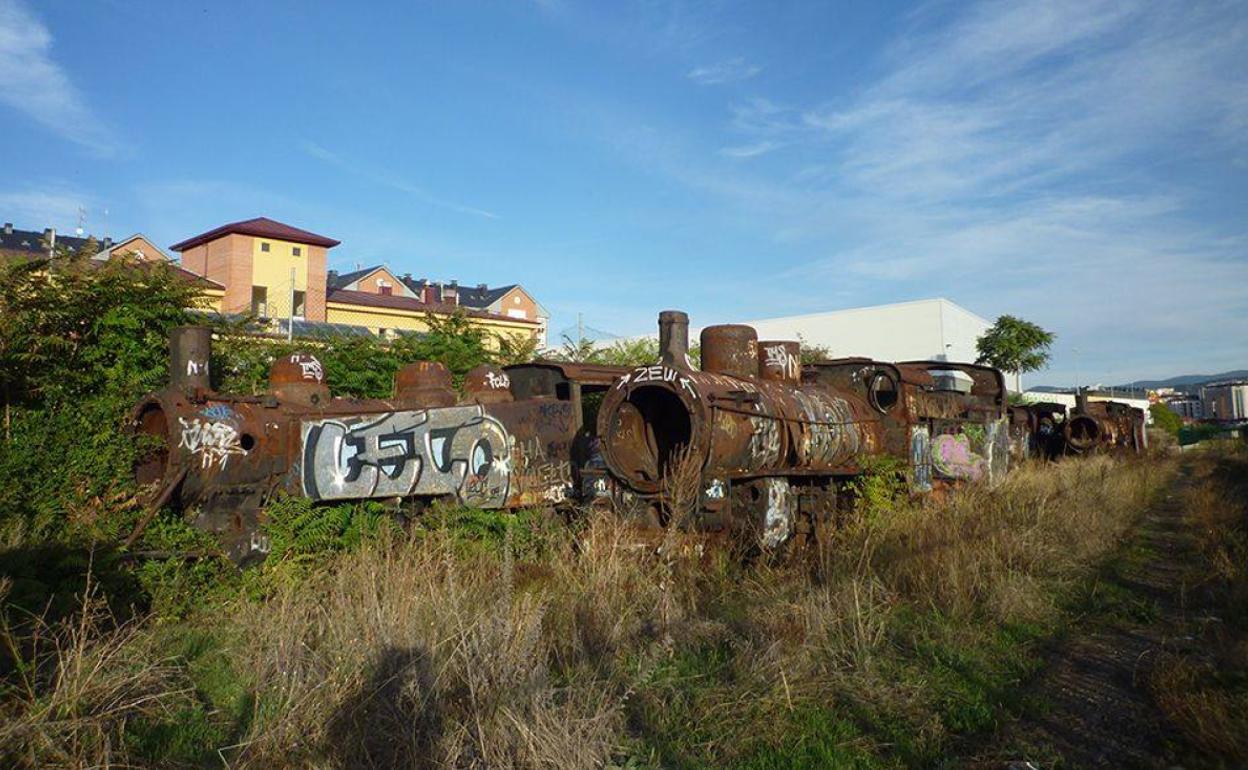 Una de las locomotoras abandonadas. 