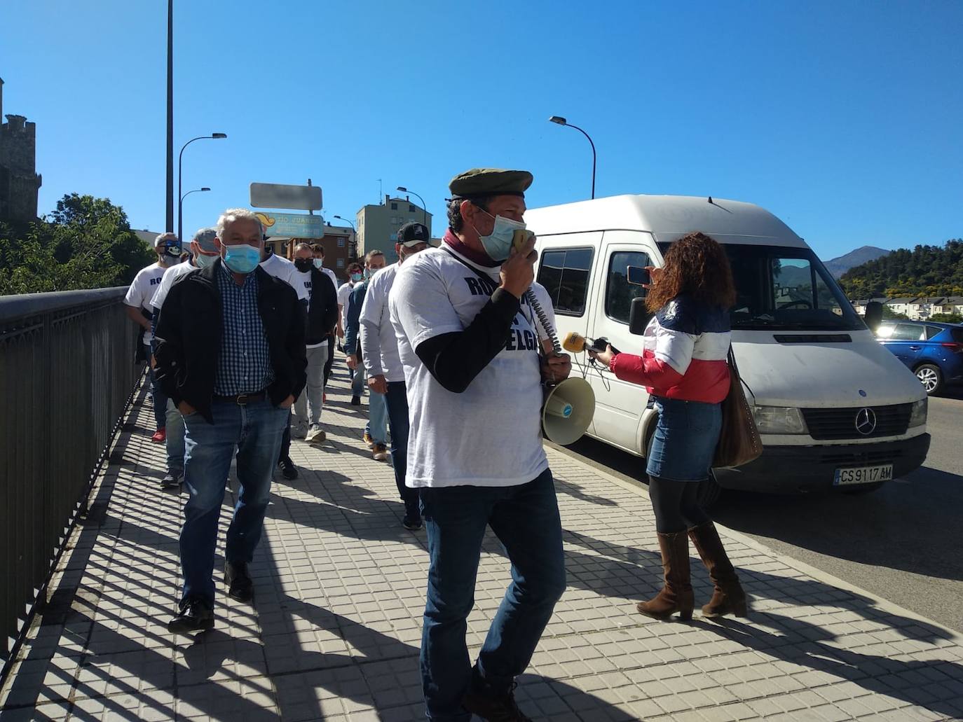 Marcha revindicativa de los trabajadores de Roldán.
