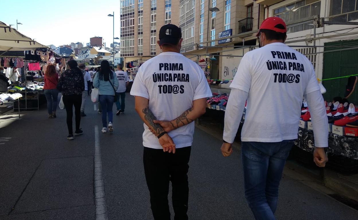 Trabajadores de Roldán en la marcha de protesta por las calles de Ponferrada.