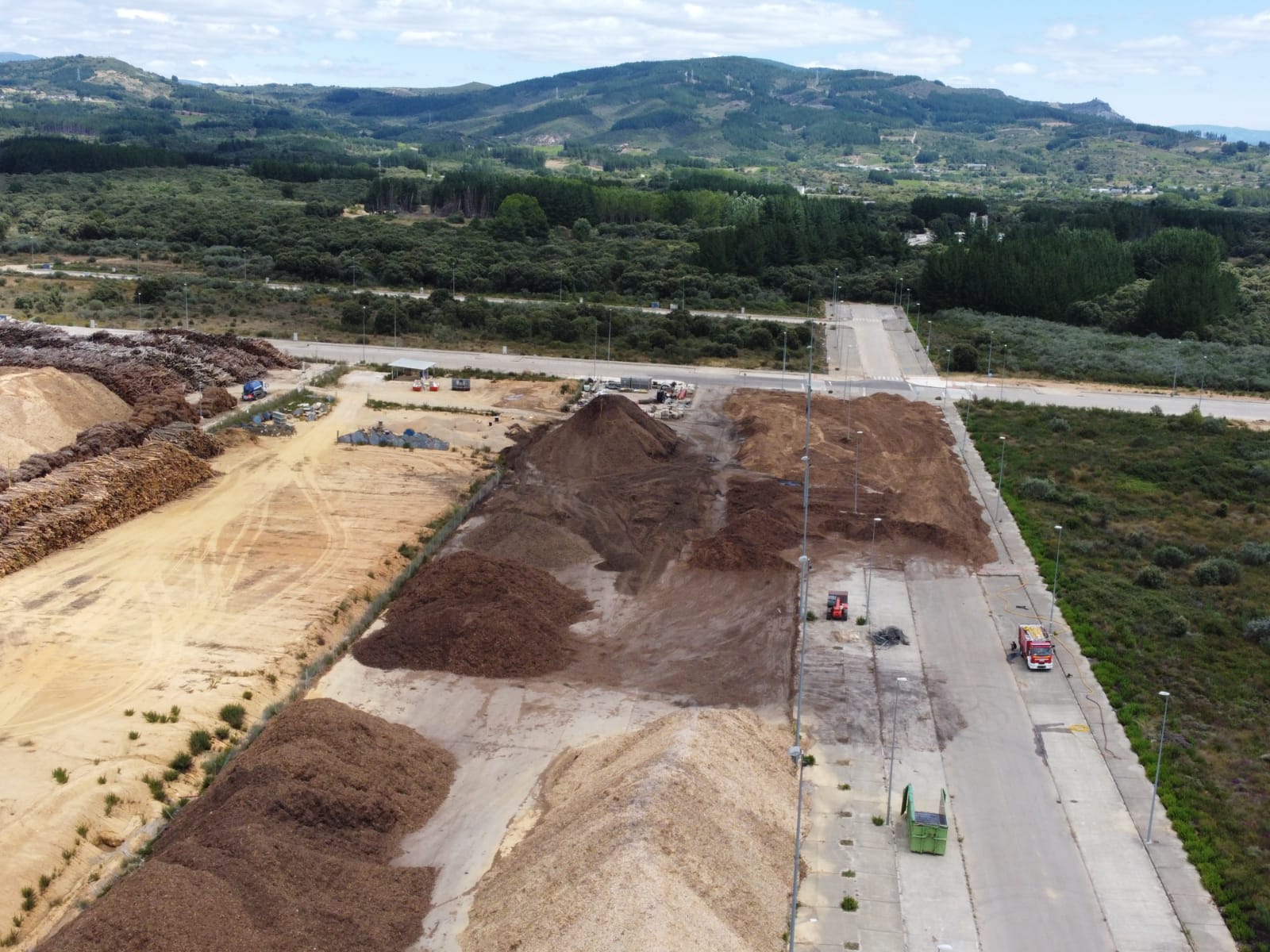 Fotos: Los Bomberos trabajan en la planta de biomasa