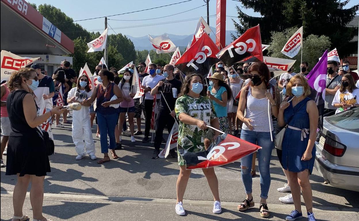 Protesta de los trabajadores de LM Windpower en Ponferrada.