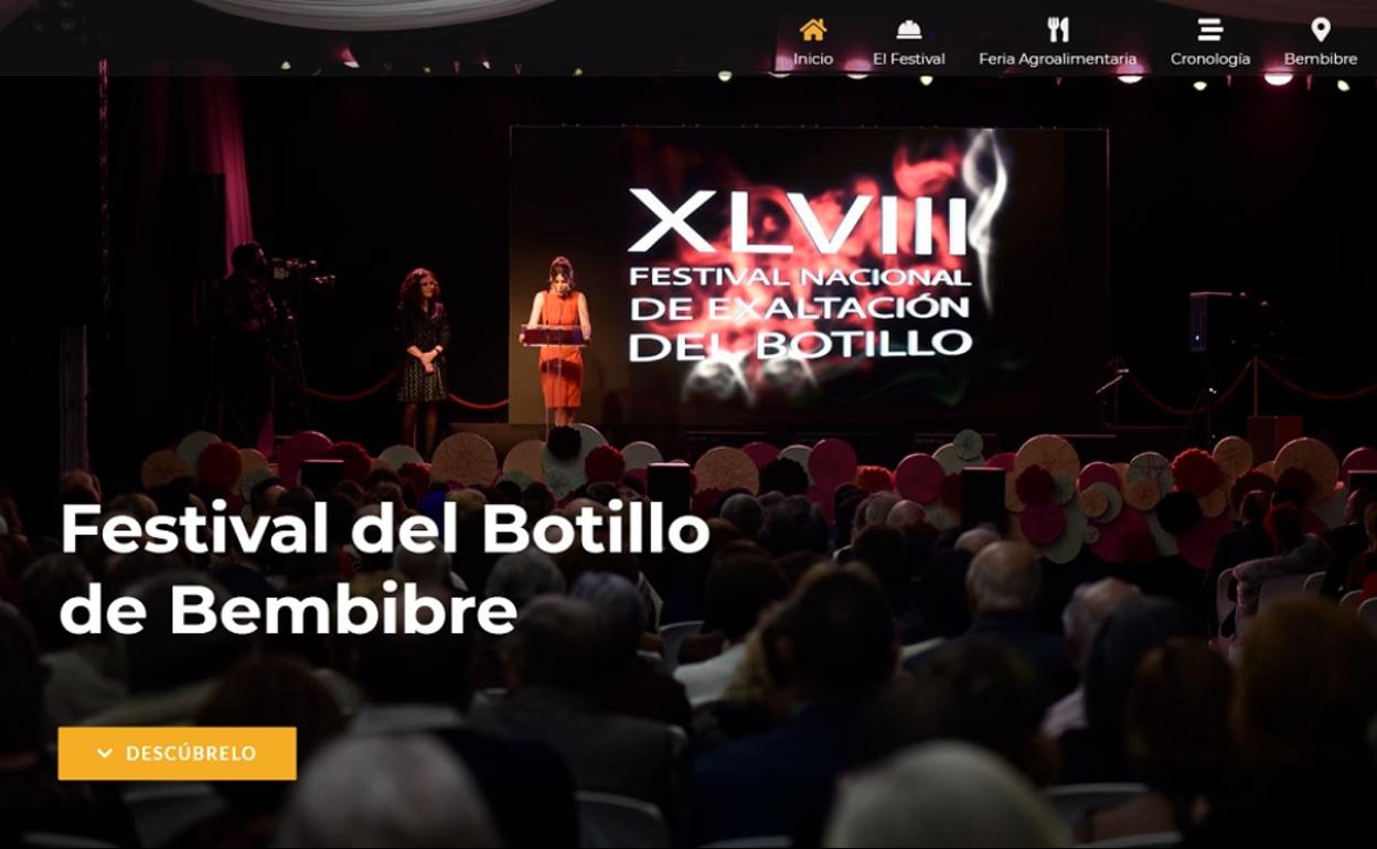 Imagen de la nueva web del Festival del Botillo de Bembibre.