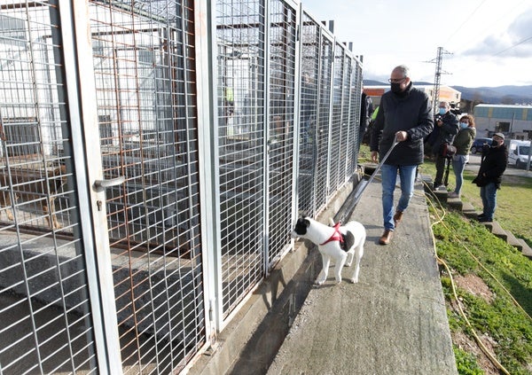 El alcalde de Ponferrada visita el albergue canino municipal.