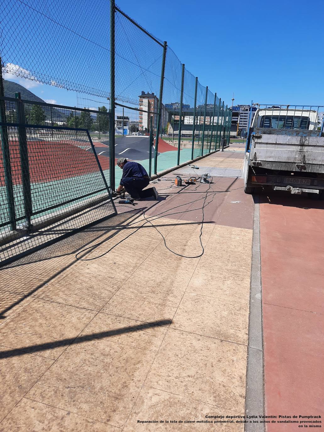 Obras de reparación en Ponferrada.