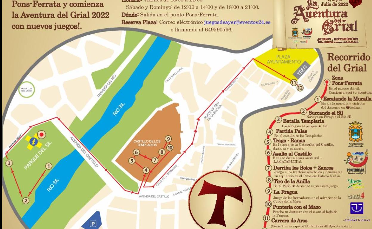Mapa del recorrido de la Aventura del Grial.