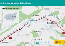 El Gobierno cede al Ayuntamiento de Bembibre un tramo de la carretera N-6