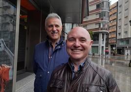 Marcos Cereijo y Manuel Ferreiro en el cierre de campaña de UPL en Lazúrtegui de Ponferrada.