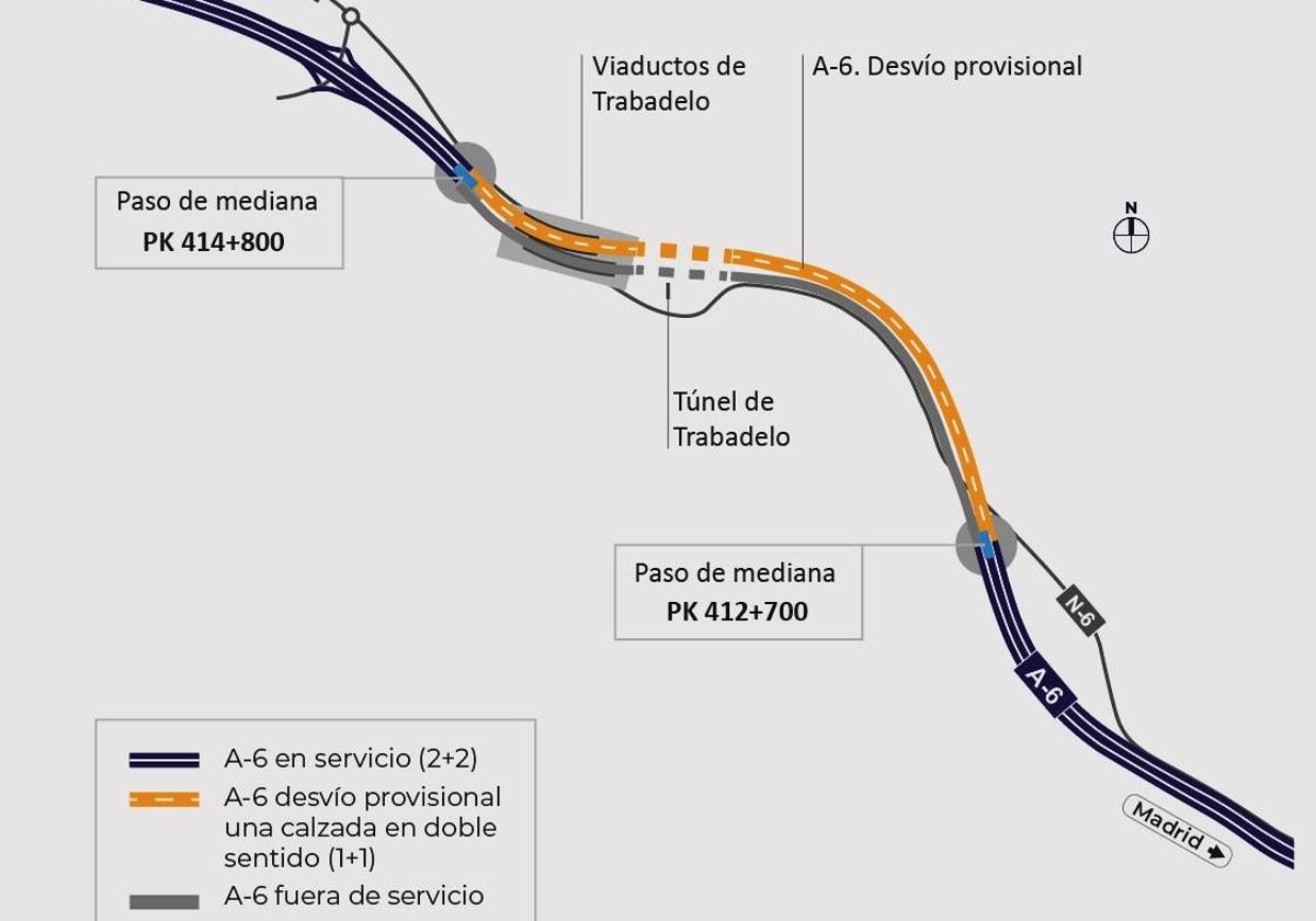 La conservación y mejora de los viaductos de Trabadelo provocará cortes y desvíos en la A-6