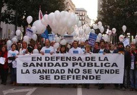 Marcha Blanca en defensa de la sanidad pública en Ponferrada.