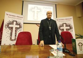 El obispo de Astorga, Jesús Fernández, durante la presentación en Ponferrada del Plan Pastoral.